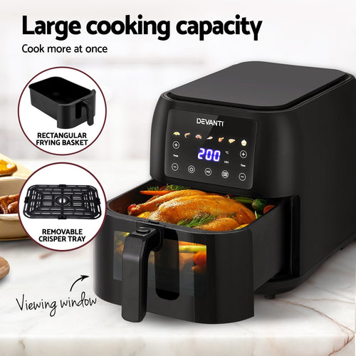 Devanti Air Fryer 8L With LCD Display