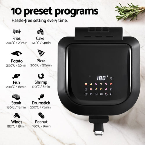 Devanti 5.5L Air Fryer with LCD Display & Grill Function 1500W