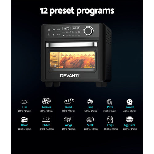 Devanti 15L  Air Fryer Oven With LCD Display