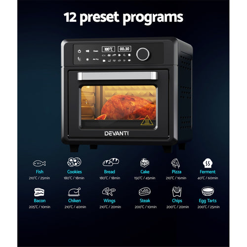Devanti 20L Air Fryer Oven With LCD Display