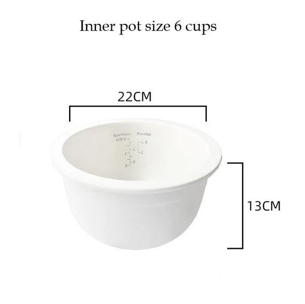 Kylin White inner pot with measurements
