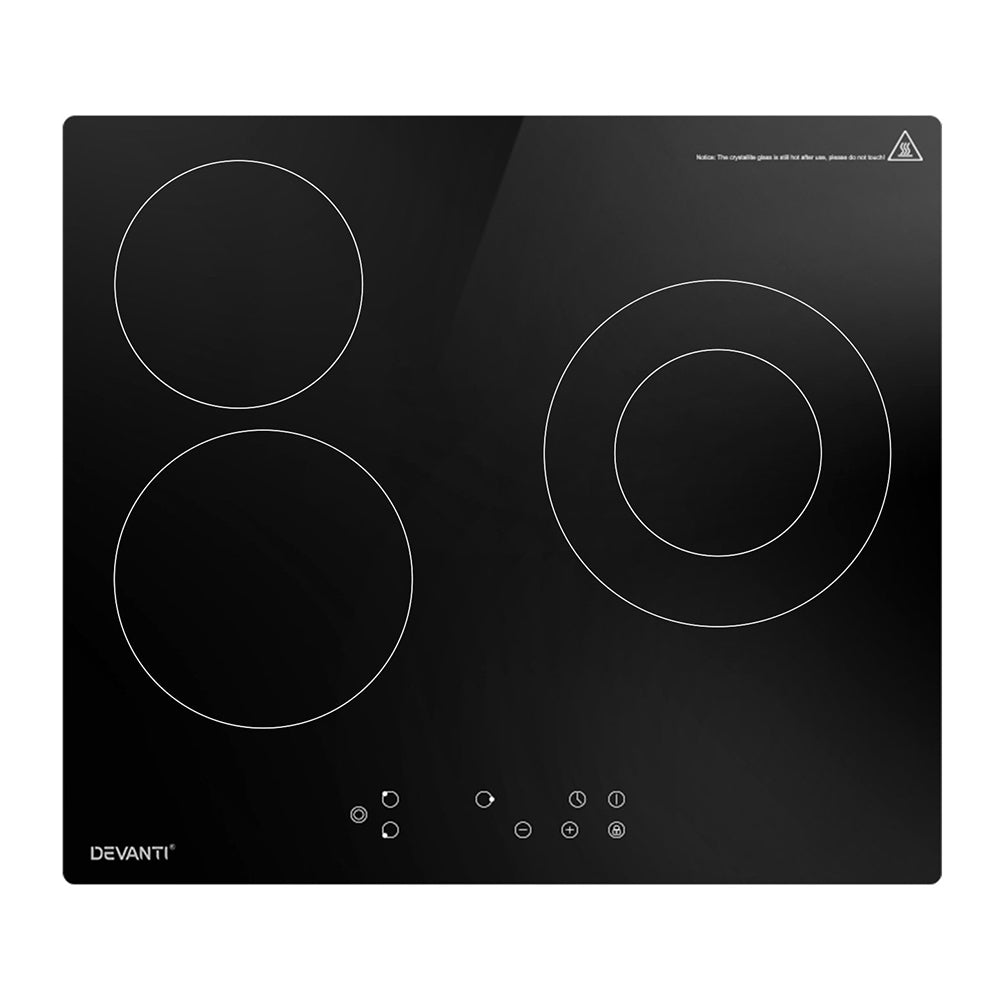Devanti 60cm Electric Ceramic Cooktop - 4 Burner Touch Control 5200W