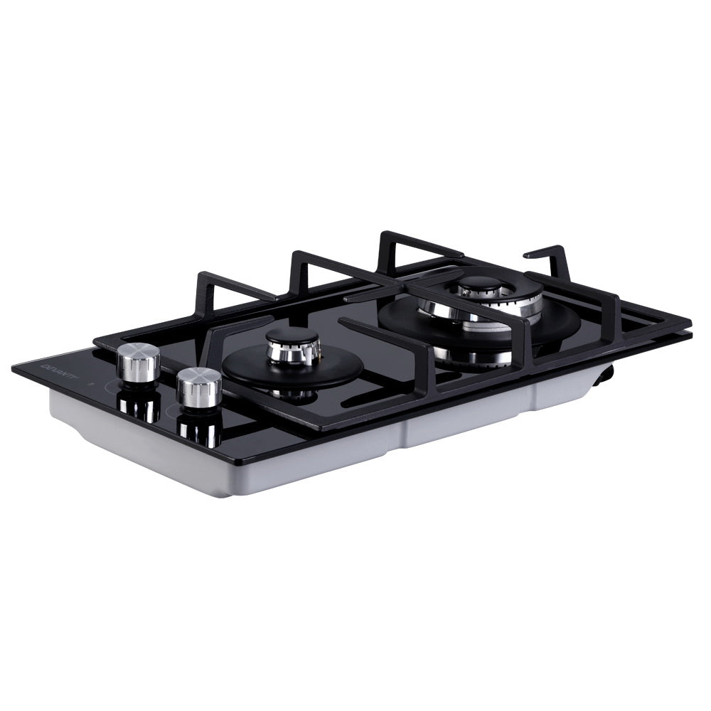 Devanti 30cm Gas Cooktop - 2 Burner Black