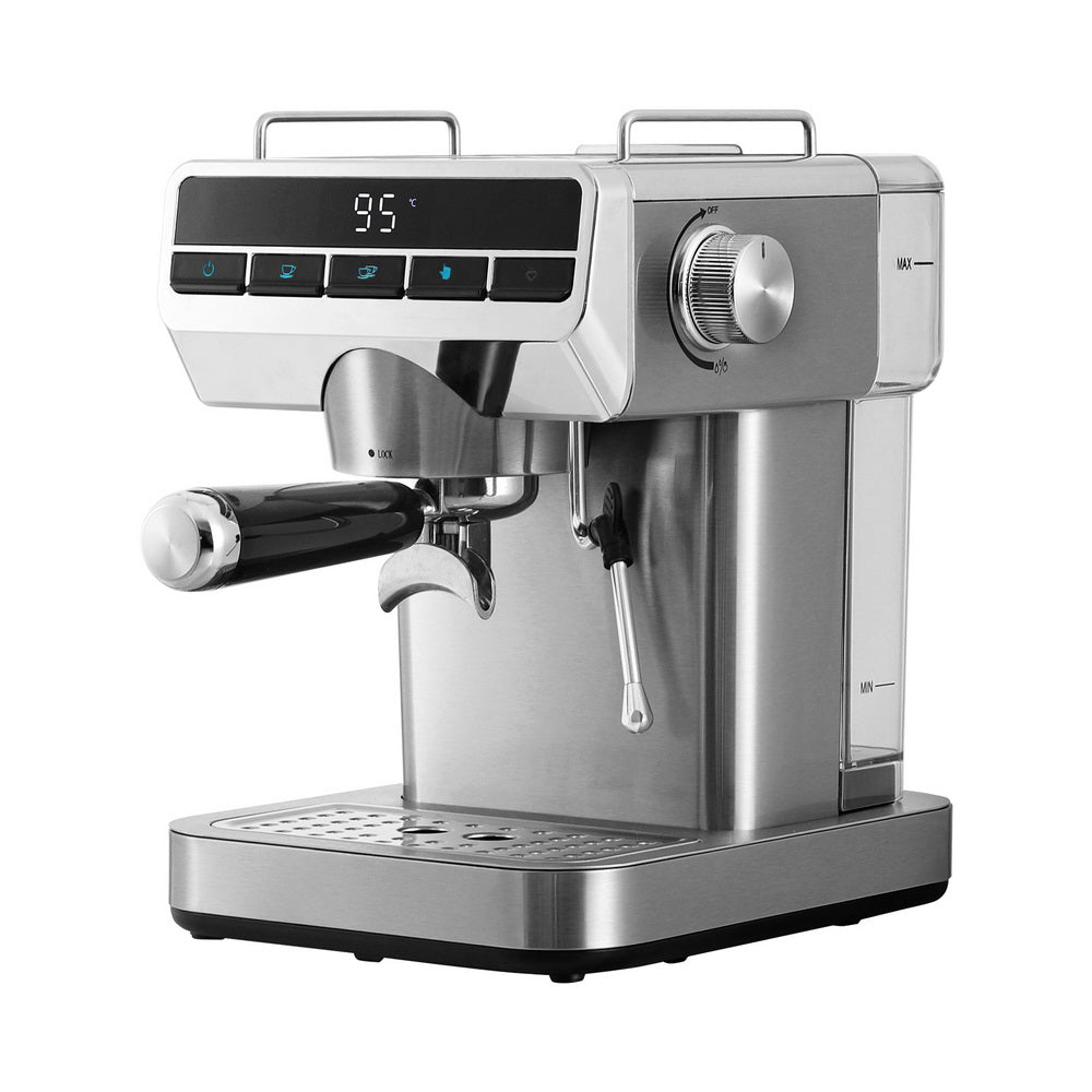 Complete Home Bean-to-Cup Barista Set – Devanti 20-Bar Espresso Coffee Machine & Ceramic Burr Coffee Grinder