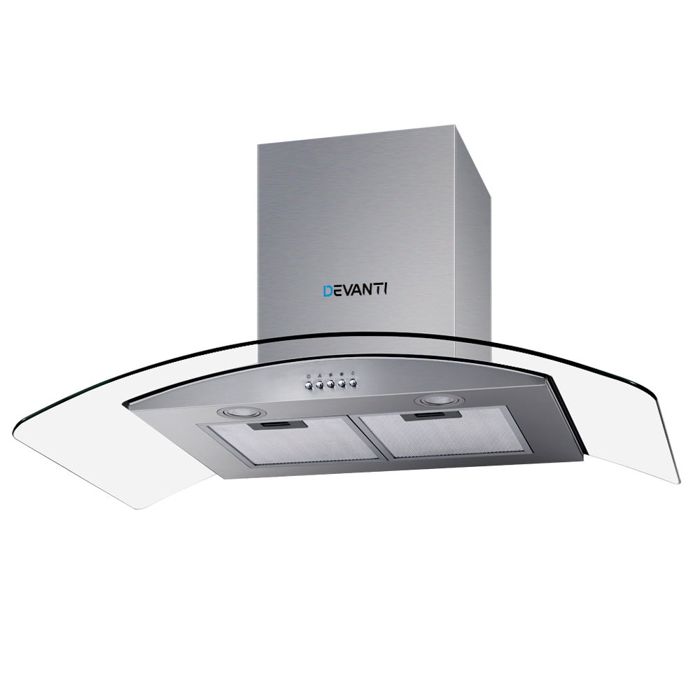 Devanti 90cm Glass Canopy Range Hood