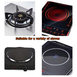 Collage of different stoves including a gas stove, electric cooktops, and an induction cooktop.