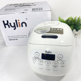 Kylin electric multi-function ceramic pot rice cooker with packaging on a white background