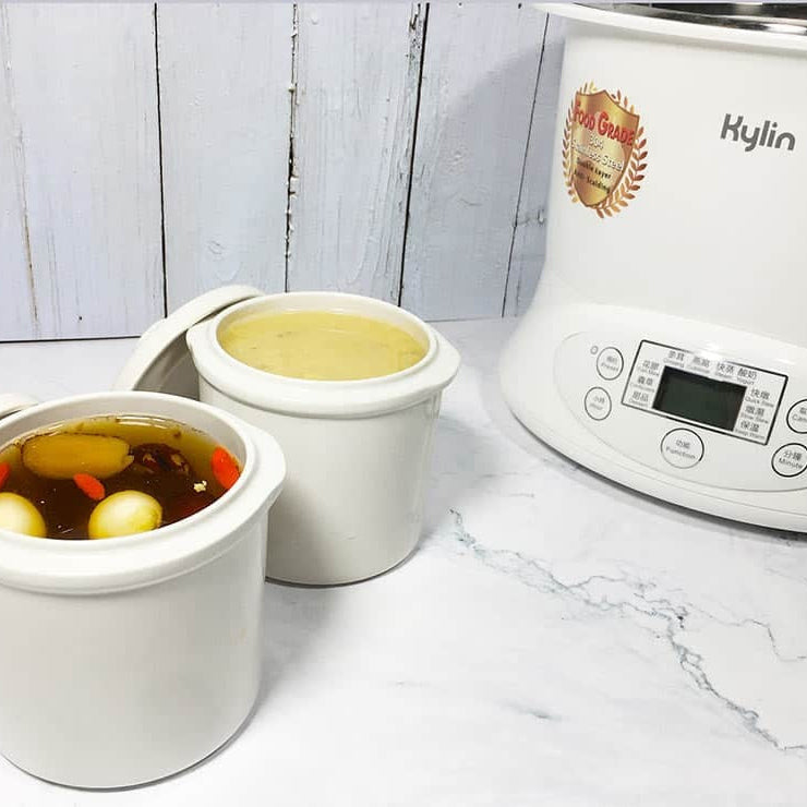 Kylin Electric Slow Cooker Stainless Steel Ceramic Pot Steamer 2.2L With 3 Containers