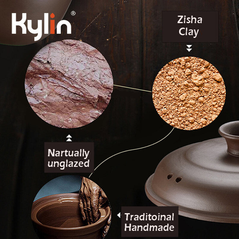 Kylin Zisha Clay product with natural unglazed, traditional handmade, and high temp heating features.