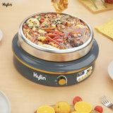 Kylin electric hot pot with food on a wooden table