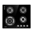 Devanti Gas Cooktop 60cm 4 Burner Black - Kitchen Alliance - Appliances > Kitchen Appliances > Cooktops & Stoves - Kitchen Alliance